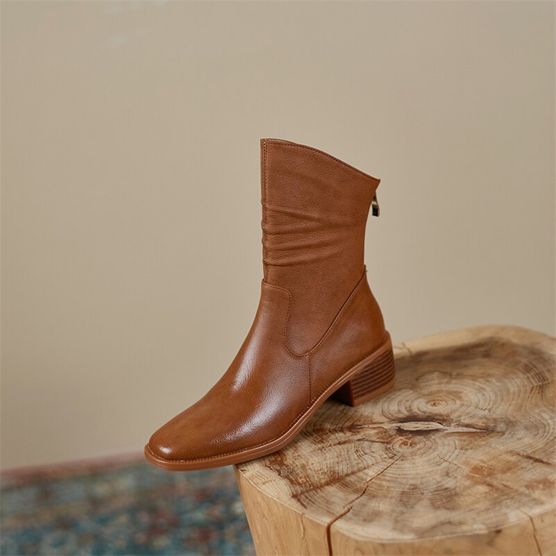 Women Genuine Leather Fashion Boots