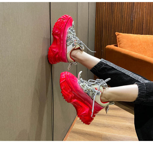 Women's Casual Shiny Platform Shoes