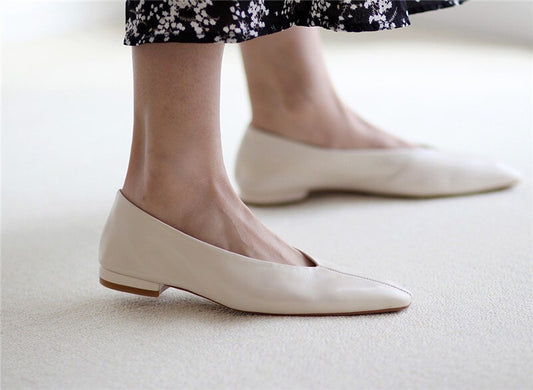 Women Natural Genuine Leather Flat Shoes