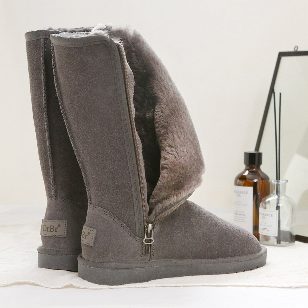 Suede Leather Women Warm Snow Boots