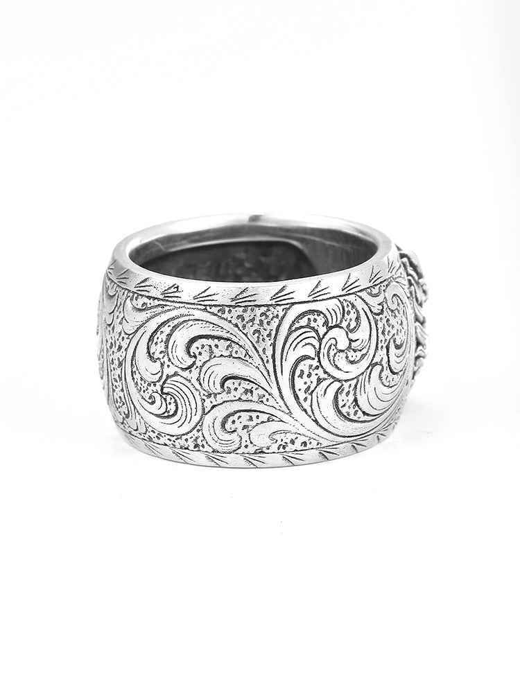 Dominatrix Dragon Head Ring Men 925 Silver Zodiac