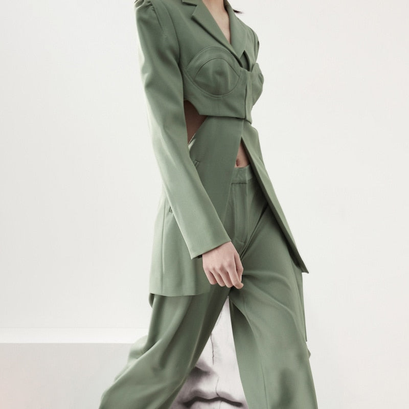 Sexy Hollow out Women Patchwork Blazers Tops