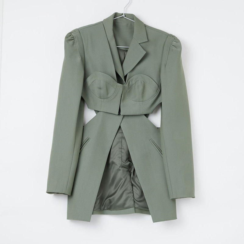 Sexy Hollow out Women Patchwork Blazers Tops