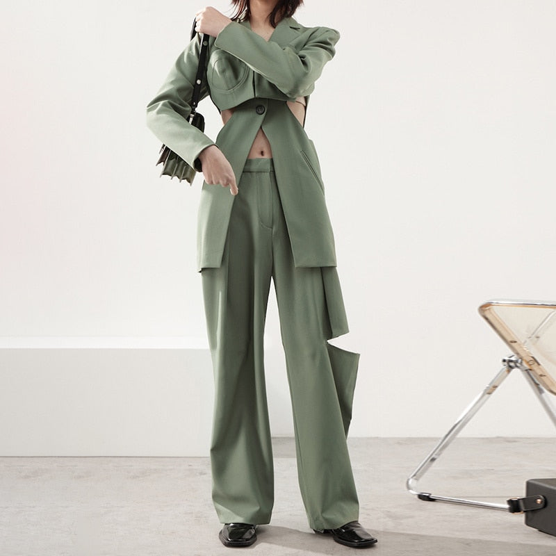 Sexy Hollow out Women Patchwork Blazers Tops