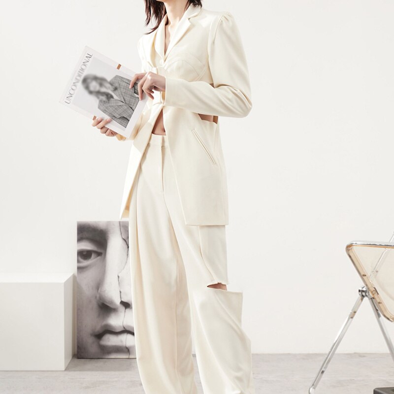 Sexy Hollow out Women Patchwork Blazers Tops