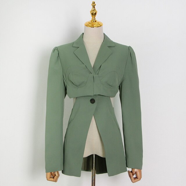 Sexy Hollow out Women Patchwork Blazers Tops