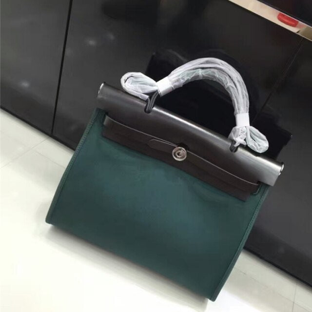 新しいファッションレザーとキャンバスのレディースバッグ