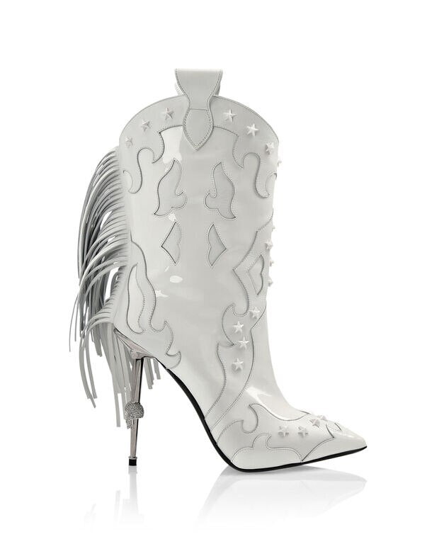 Mid-calf  White Tassel Boots Women