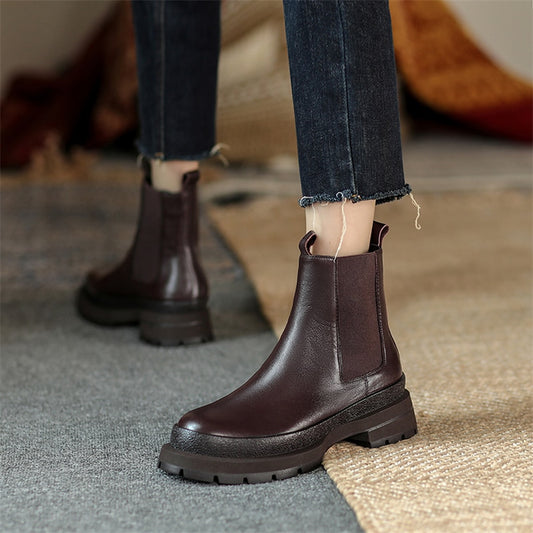 レディース本革チェルシーブーツ