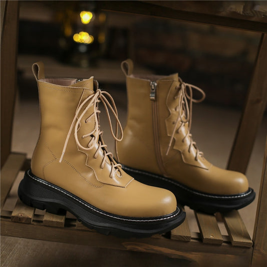 女性用本革快適ウール冬ブーツ