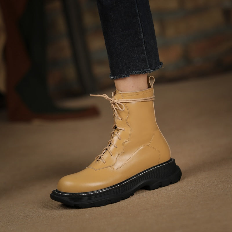 女性用本革快適ウール冬ブーツ