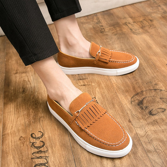 Men's  Suede Classic Fringed Metal Stitching All-match Loafers