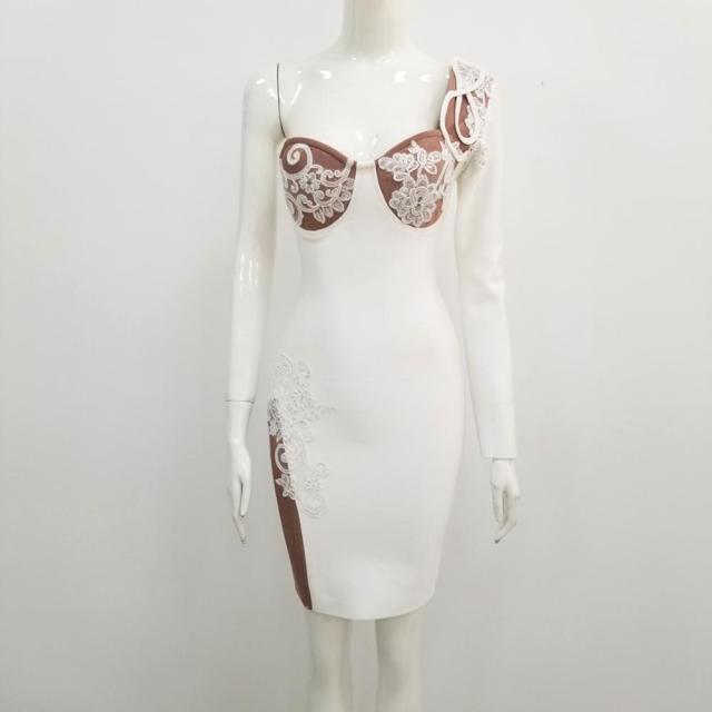 ワンショルダー レーヨン バンデージドレス パーティー ボディコンドレス ベスティドス