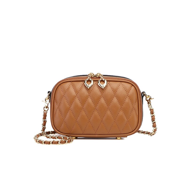 レディース チェーン チェック柄 カメラ ショルダーバッグ