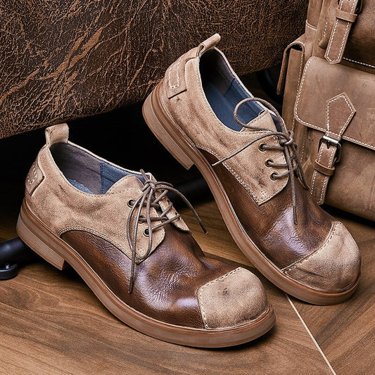 ミックスカラートップカウレザーメンズシューズ