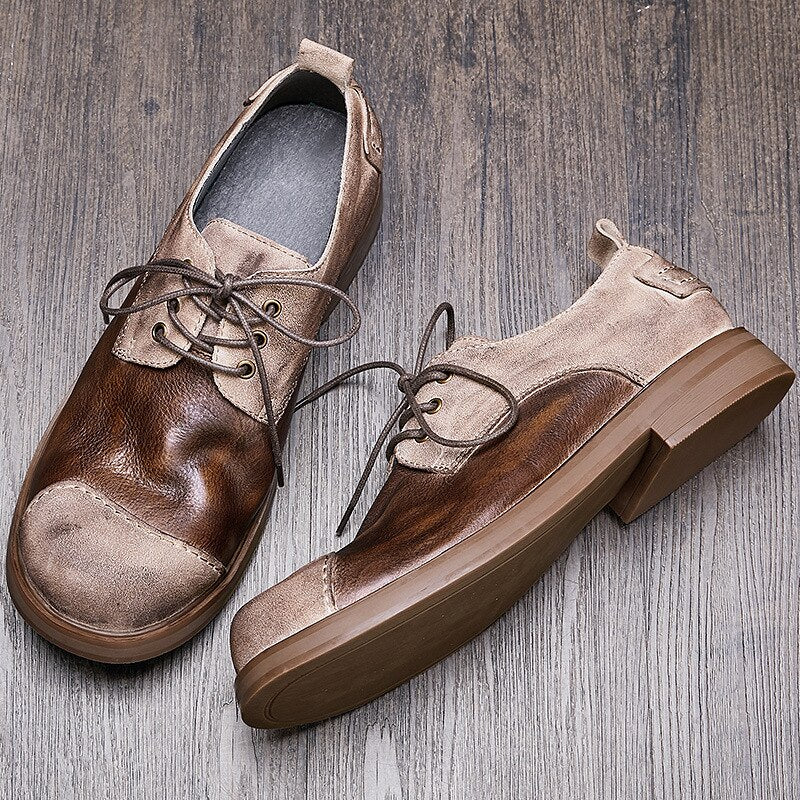 Mixed Color Top Cow Leather Men Shoes