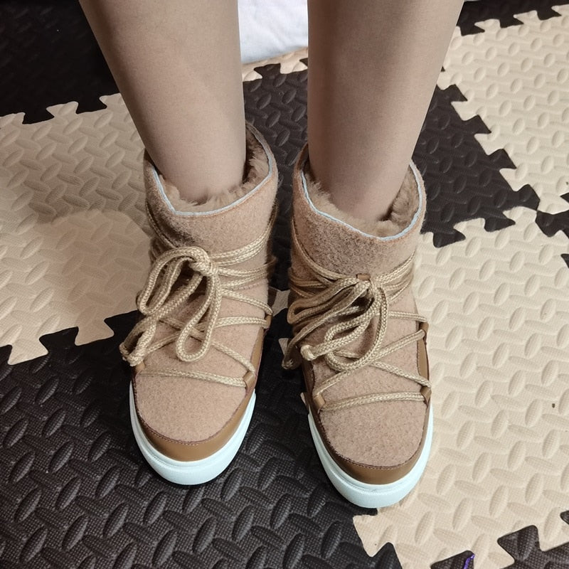 ラウンドトゥ スリッポン クロスタイ ファッション ブーティ レディース ボート