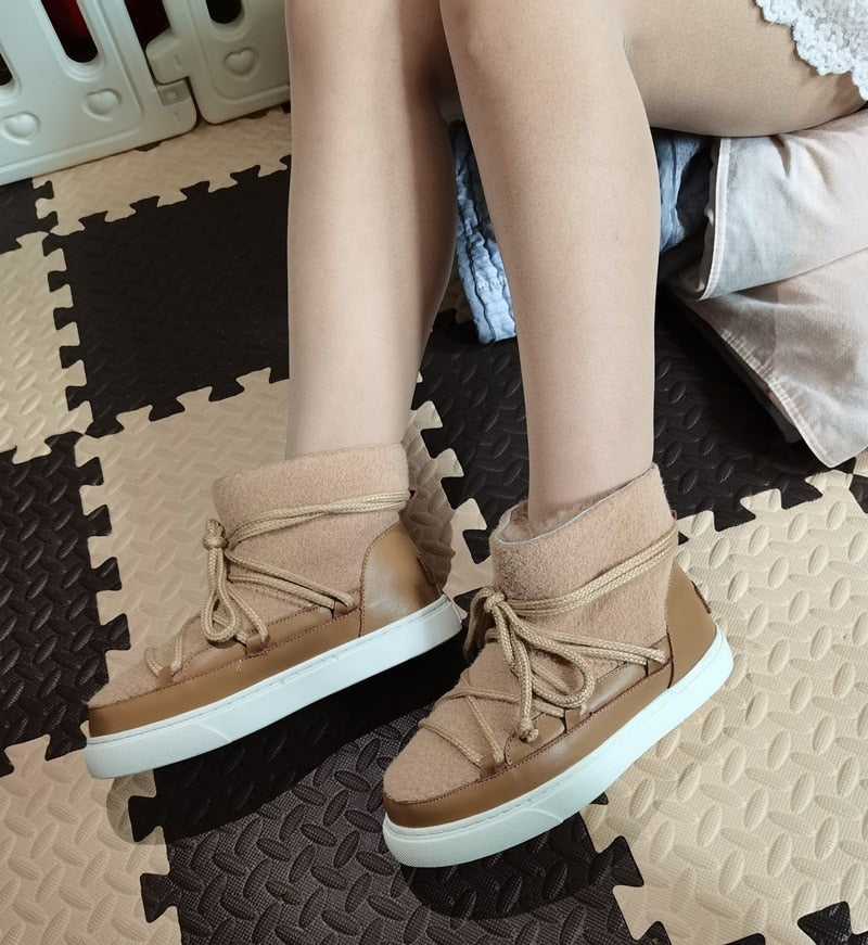 ラウンドトゥ スリッポン クロスタイ ファッション ブーティ レディース ボート