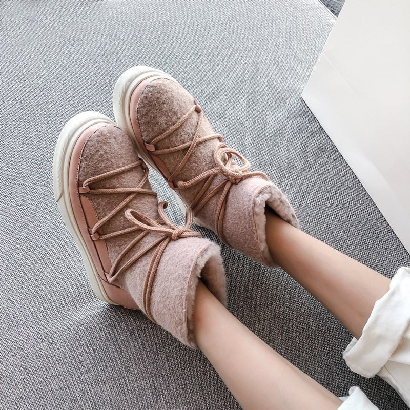 ラウンドトゥ スリッポン クロスタイ ファッション ブーティ レディース ボート