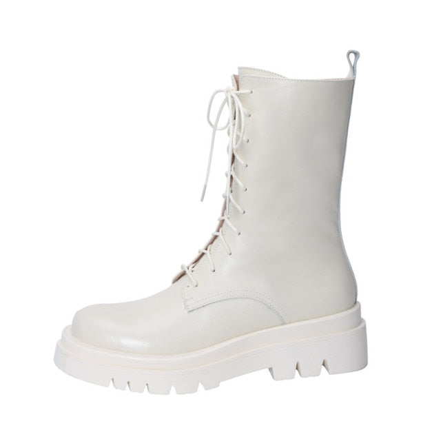 Platform High Heel Motorcycle Boots Women