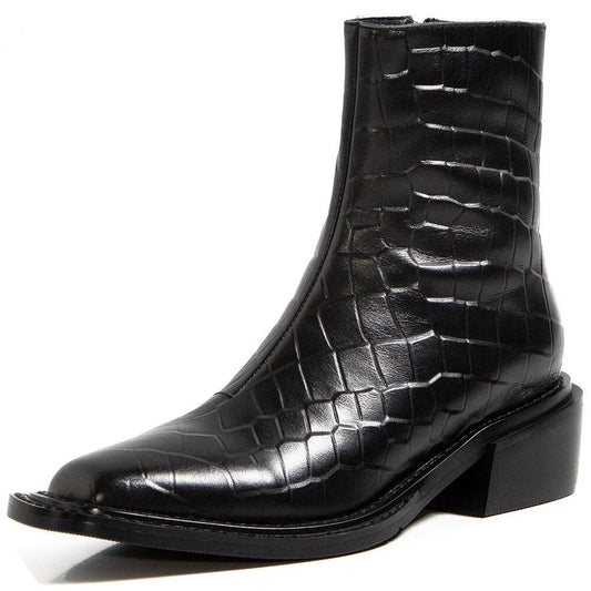 本革チェルシーブーツ レディース