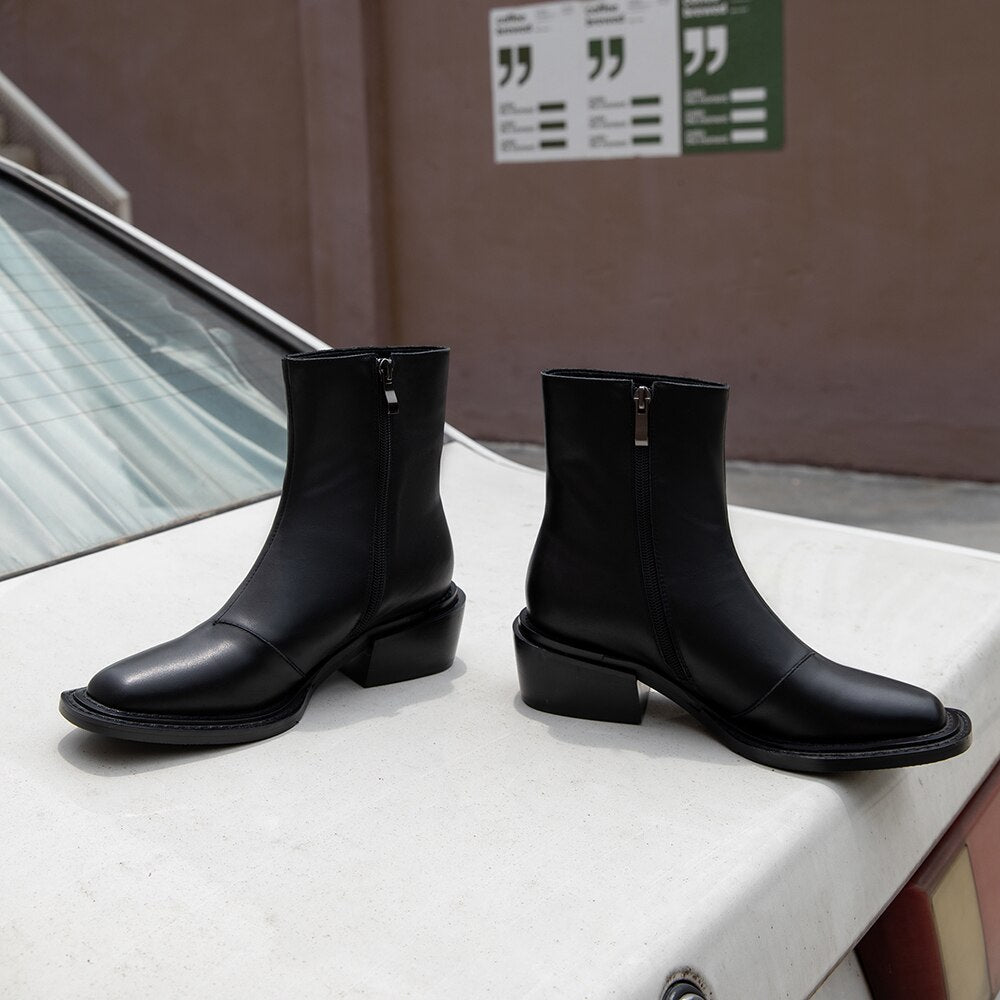 genuine leather chelsea boots women