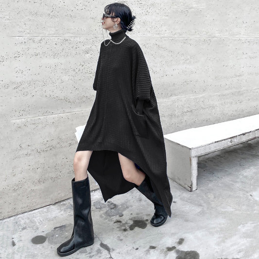 Women Irregular Big Size Knitting Dress Loose Fit