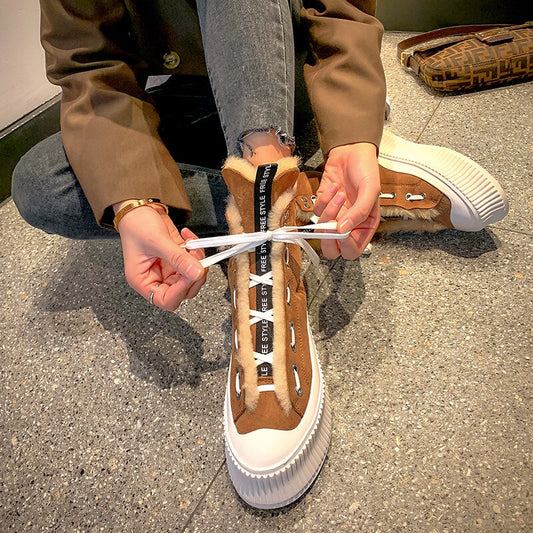 レディース ラウンドトゥ 暖かい 厚手ファー 冬用 アンクルブーツ