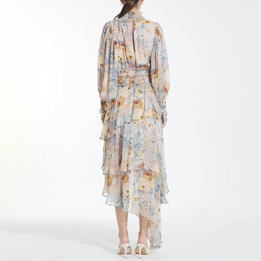 プルオーバープリント ヴィンテージドレス レディース ミッドドレス