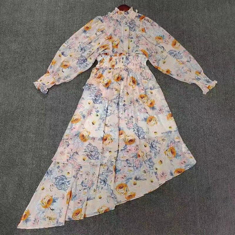 プルオーバープリント ヴィンテージドレス レディース ミッドドレス