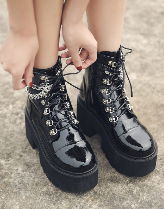 新しいパンクレディースブーツビッグサイズ
