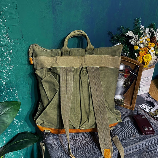 Wax Canvas Water Proof Backpack Vintage Bag