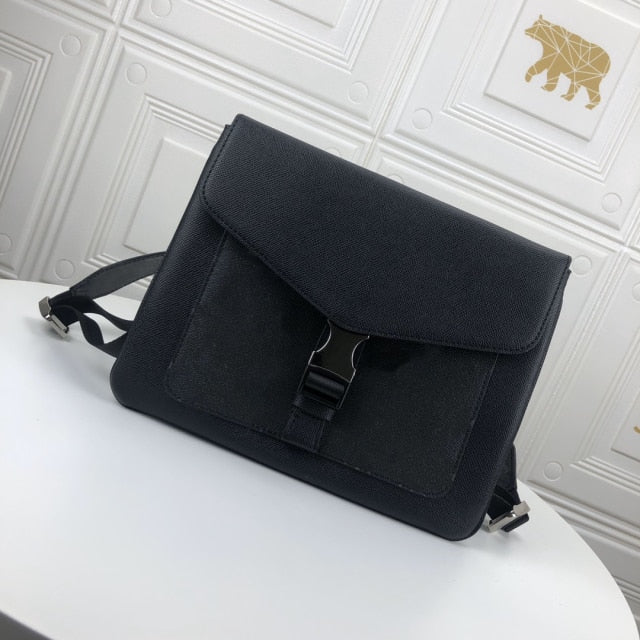 Men's black nylon square shoulder bag messenger bag