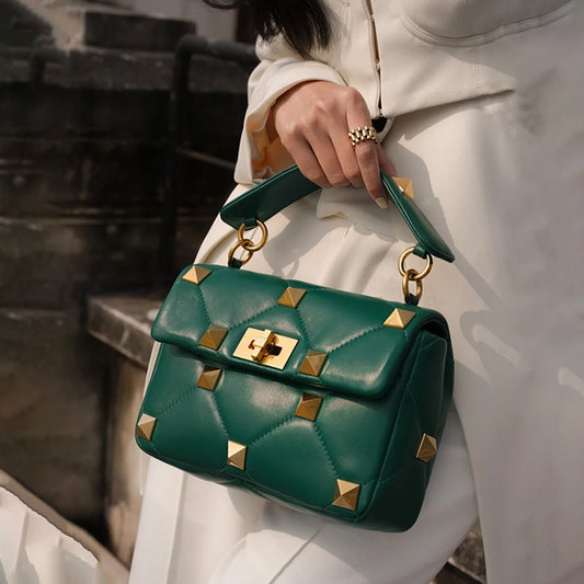 large diamond lock shoulder bag