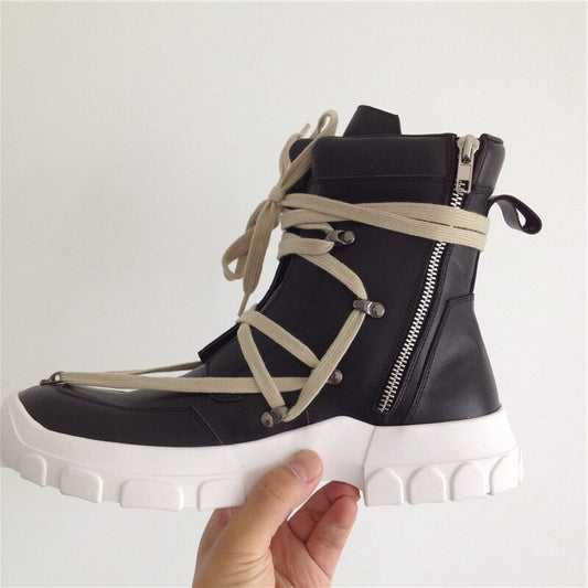 メンズ厚底ファッションミリタリーシューズ