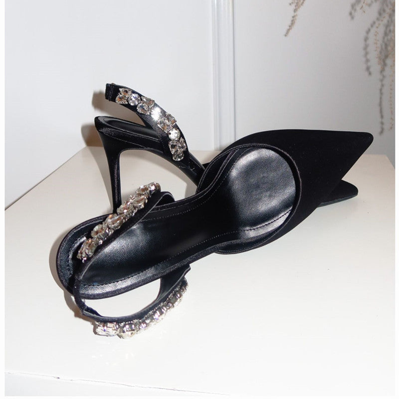 女性用セクシーなラインストーンフェアリーサンダル（ハイヒール付き） 