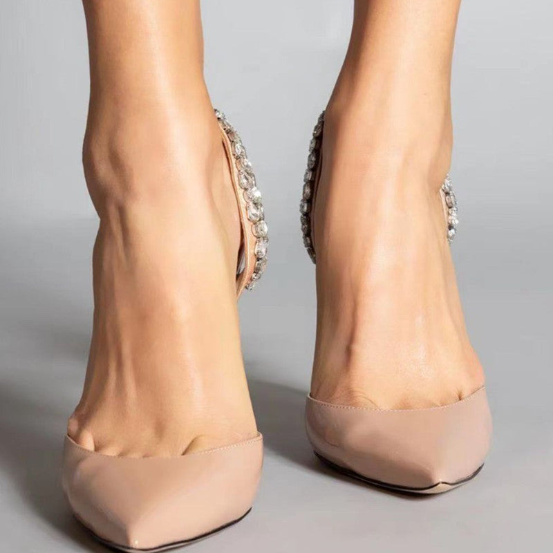 女性用セクシーなラインストーンフェアリーサンダル（ハイヒール付き） 