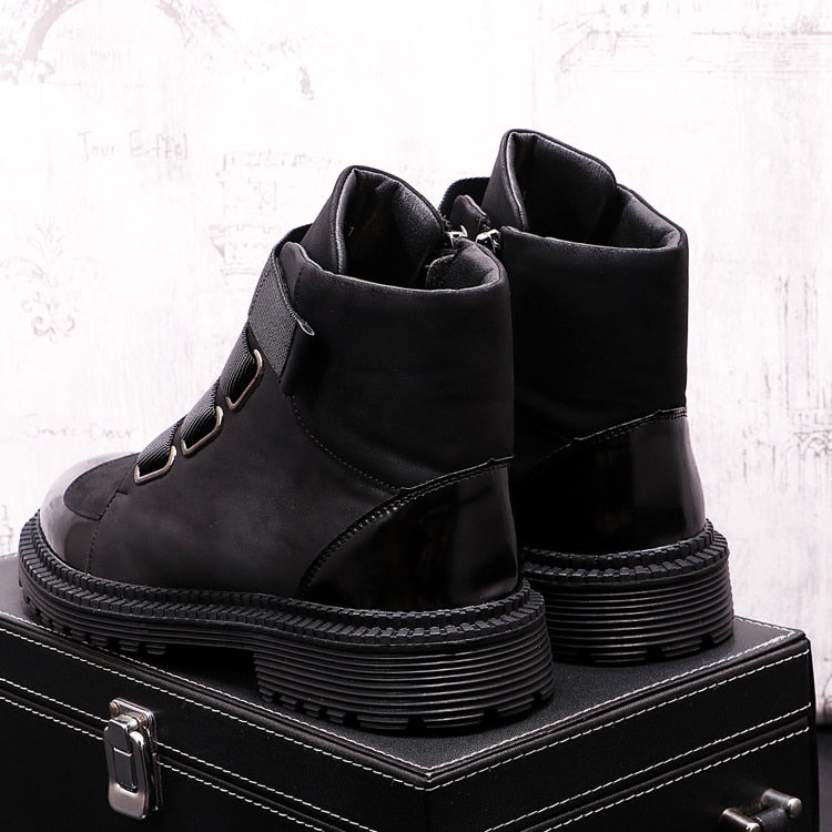 メンズ高級ファッション暖かいファースノーブーツ