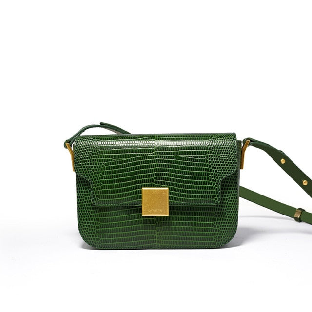 新しいレトロなオールマッチレザーナイトリザードパターンサドルバッグ