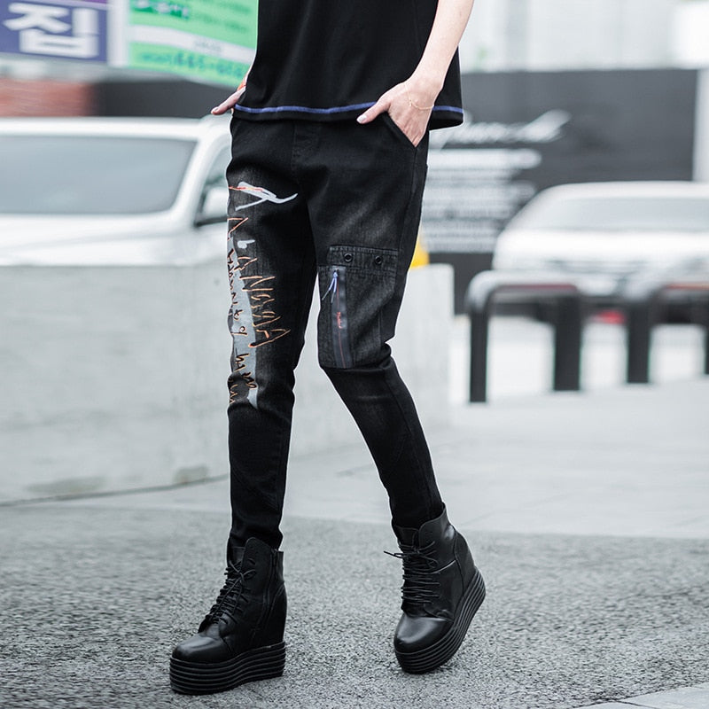 Black Denim Harem Pants Casual Jeans