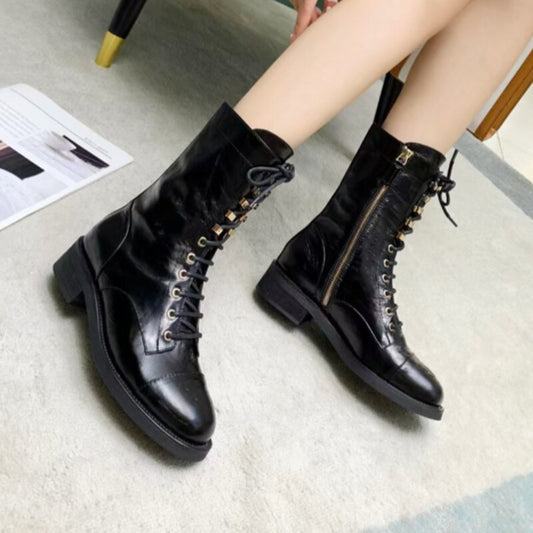 women cow leather motorcycle boots