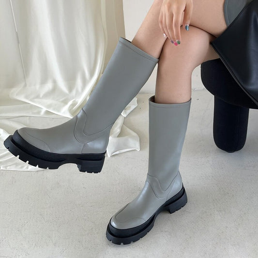 Chunky Heels Platform Boots Women's Boots