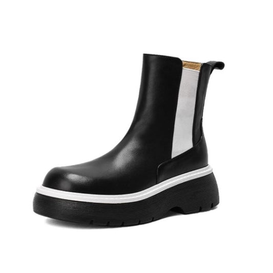 Women Ankle Boots Real Leather Mix Color