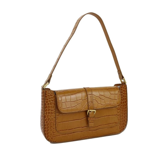 Crocodile Pattern Leather Shoulder Bag Female