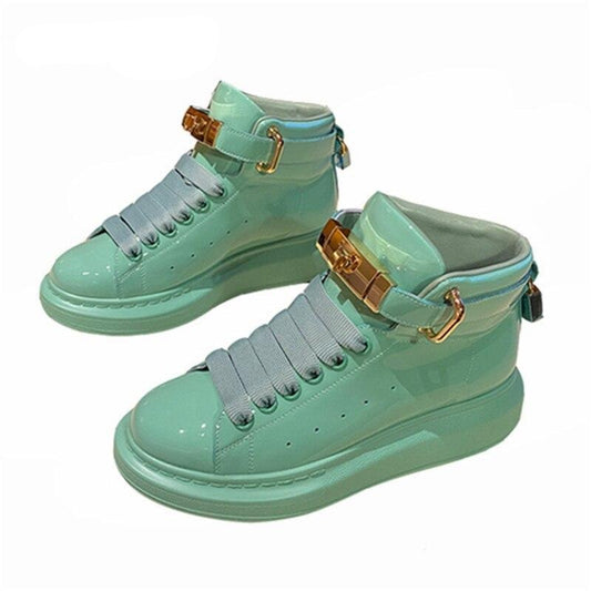 メンズ キャンディカラー パテントレザー スニーカー