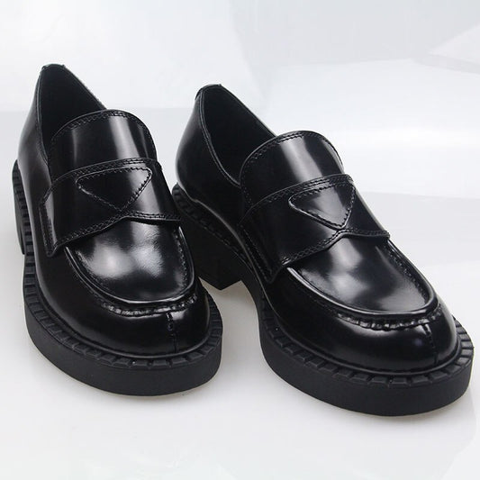 men's  thick-soled open-edge bead leather shoes