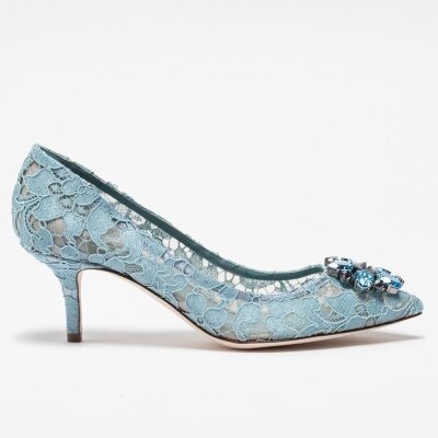 エレガントなレースハイヒール ローズレッドホワイトブライダルシューズ