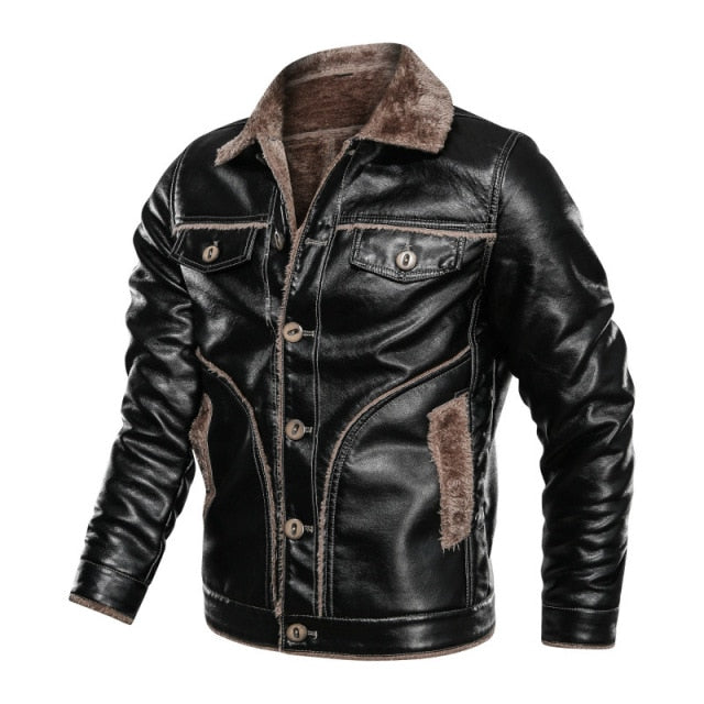 Men Leather Motorcycle Jacket