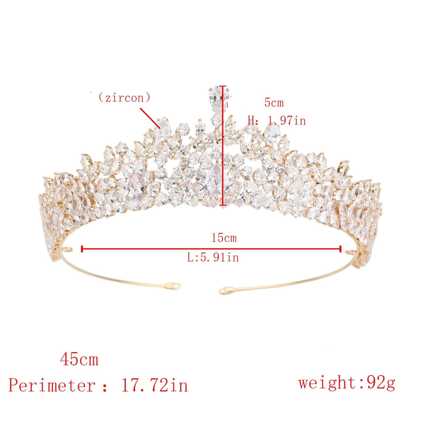 Gold Silver Color Bridal Tiara Wedding Crown Hair Accessories