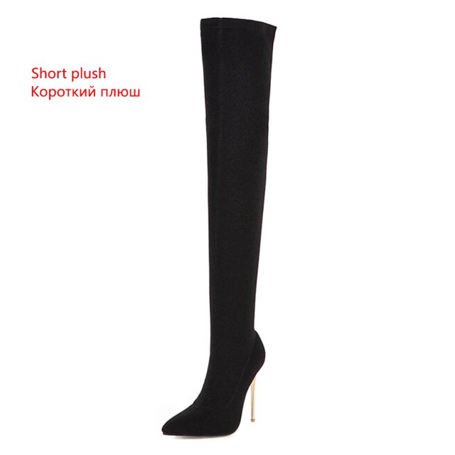 オーバーニーハイヒールブーツレディース